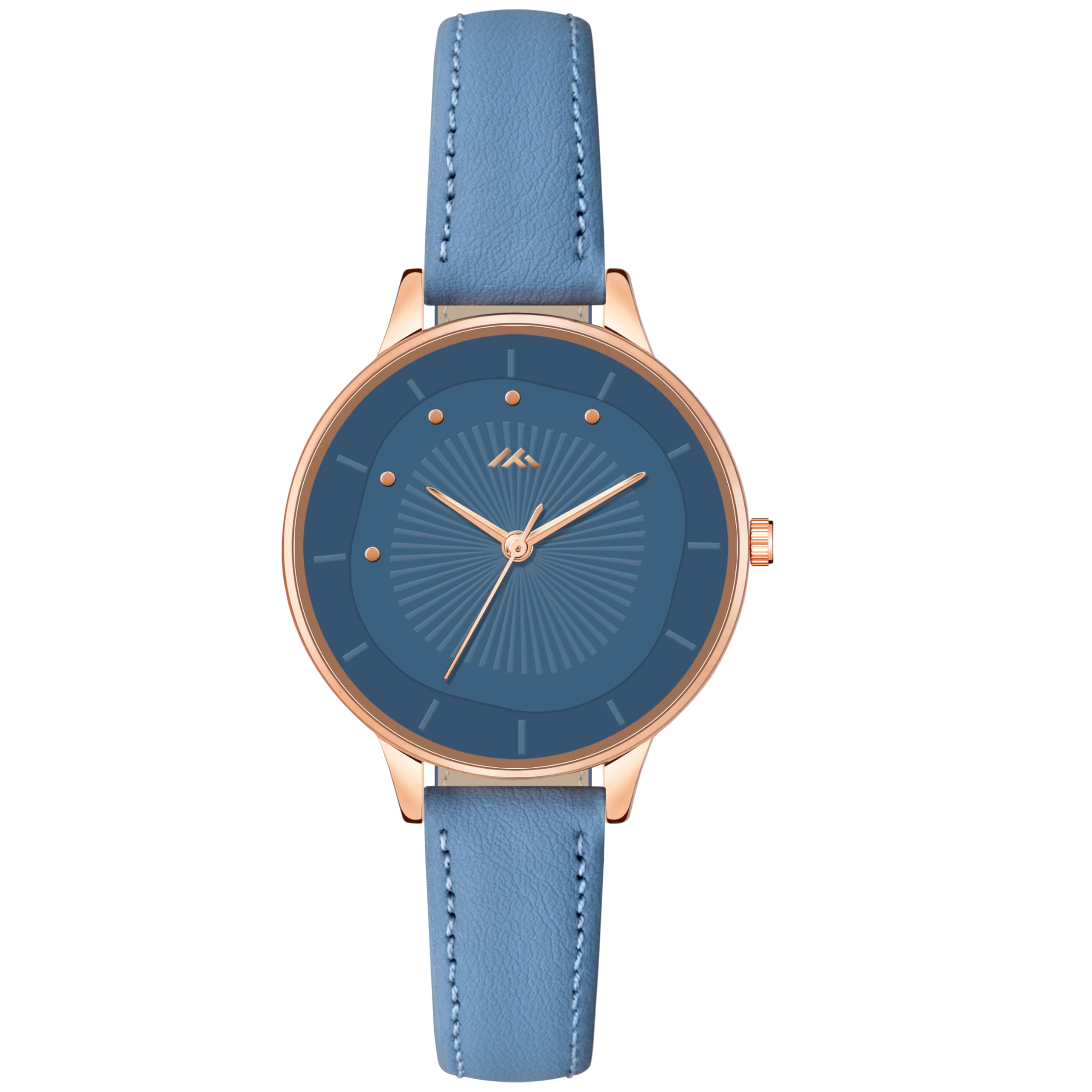 4 Diffrent Color Round Dial Genuine Leather Belt Analog Watch for Women Watch Stylish Watch for Girl-image-7
