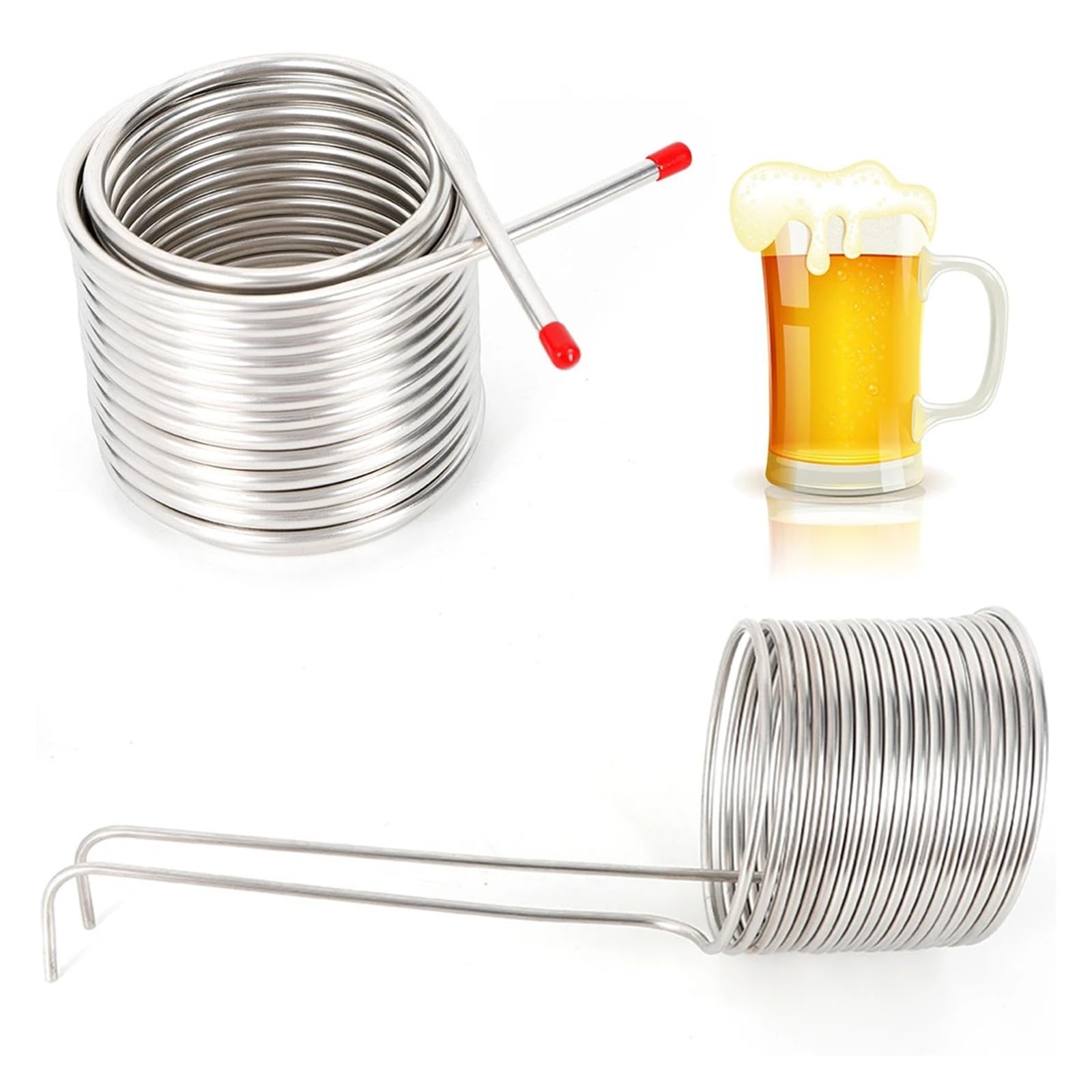 Serpentina di raffreddamento della birra, tubo di raffreddamento del mosto a immersione, tubo di raffreddamento in acciaio inossidabile for la produzione di birra in casa Utilizzo multifunzionale