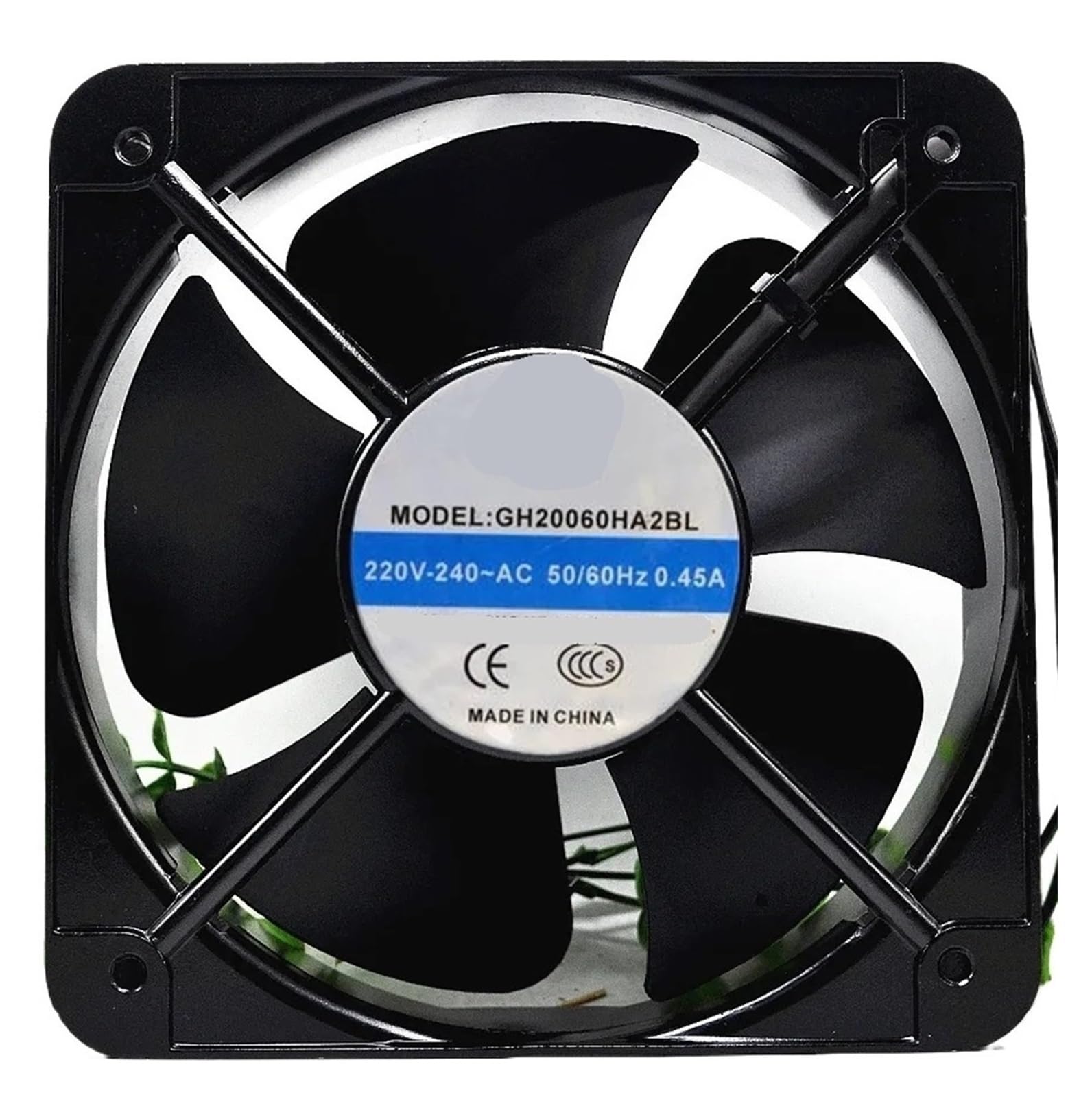 ZBWZXBDJ GH20060HA2BL AC 220V-240V 0.45A 50/60HZ 22060 22CM 220 * 220 * 60mm 2 Wires Cooling Fan