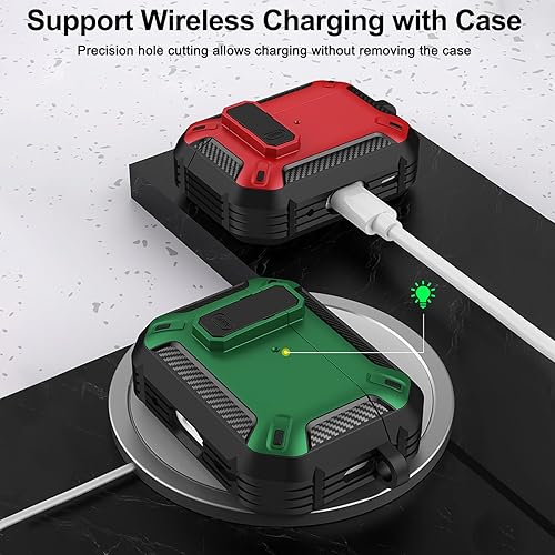 Miniatura 5 de Meliya Funda para AirPods Pro de 21 generación con bloqueo seguro, protección completa emergente automática rígida para Apple AirPods Pro 2