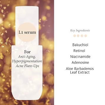 Cos De BAHA L1 Bakuchiol 2% + Retinol 0.15% Face Serum 1 Fl Oz Gentle Level 1 Retinol, Lightweight Aloe Based Night Serum for Smoother Looking Skin (30 ml)