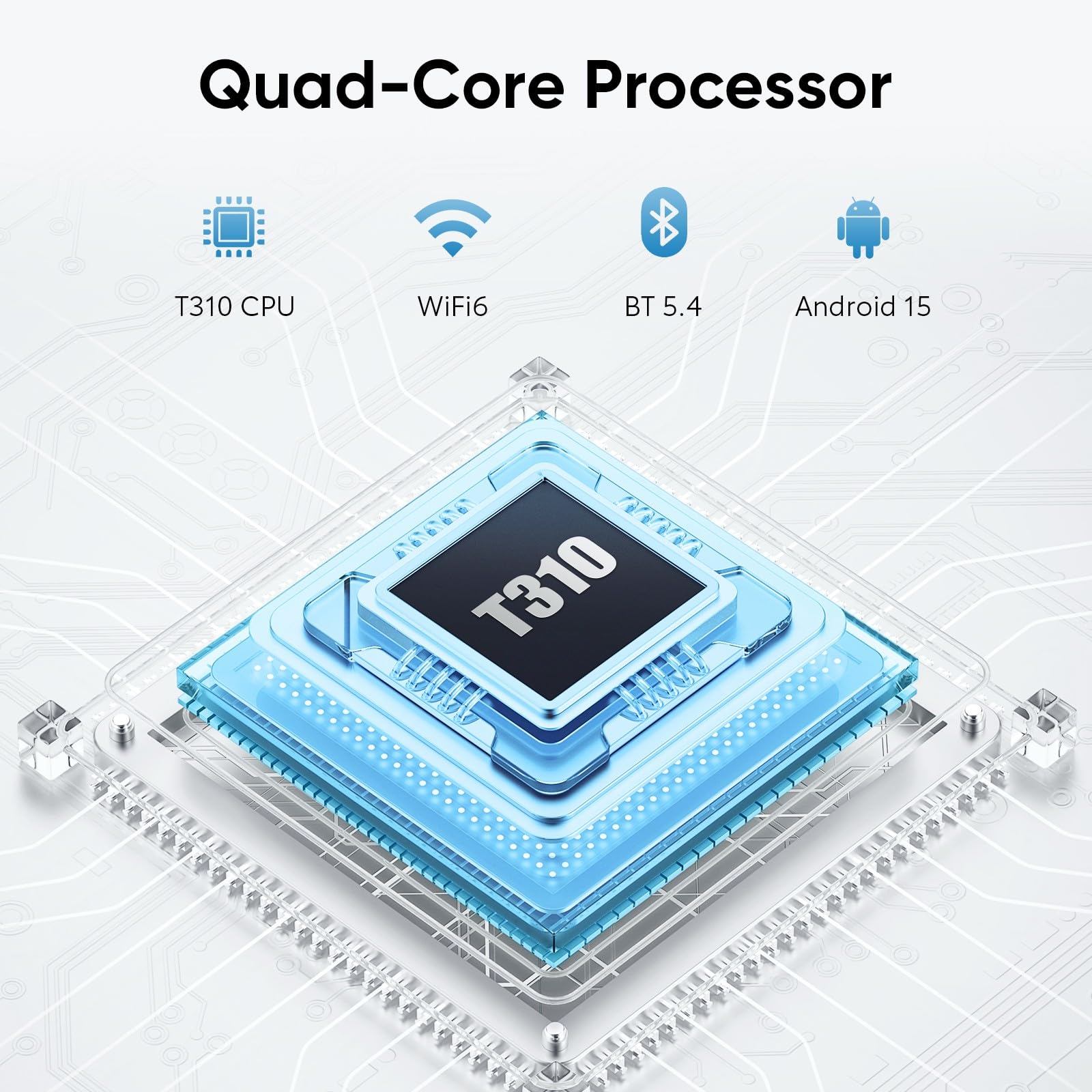 Tablet 10 Pollici, Tablet Android 15 con Custodia, Mouse & Tastiera, Octa-Core, 24GB RAM+128GB ROM+1TB Espandibile, Display IPS HD 1280*800, WiFi 5G, Doppia Fotocamera, 6000mAh, Widevine L1 (K50)