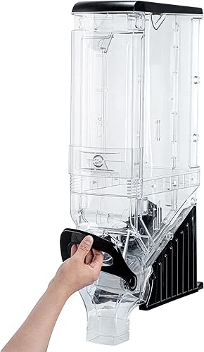 Miniatura 8 de Restaurantware Dispensador de cereales de plástico de 5 galones de plástico dispensador de caramelos, alimentos secos negros con soporte para
