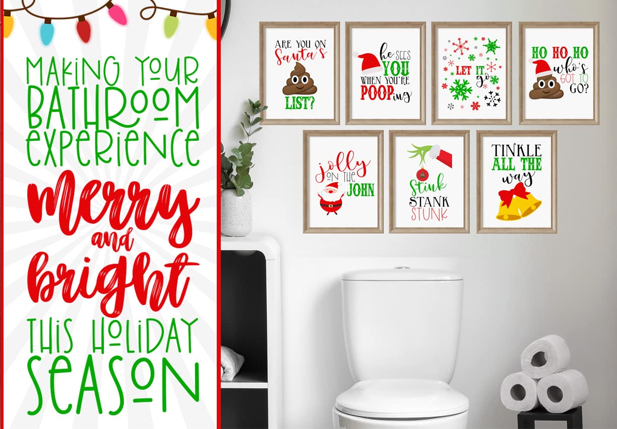 amazon-com-silly-goose-gifts-funny-christmas-bathroom-themed-art-print-wall-sign-poster-set-funny-bathroom-set-of-4-posters-prints