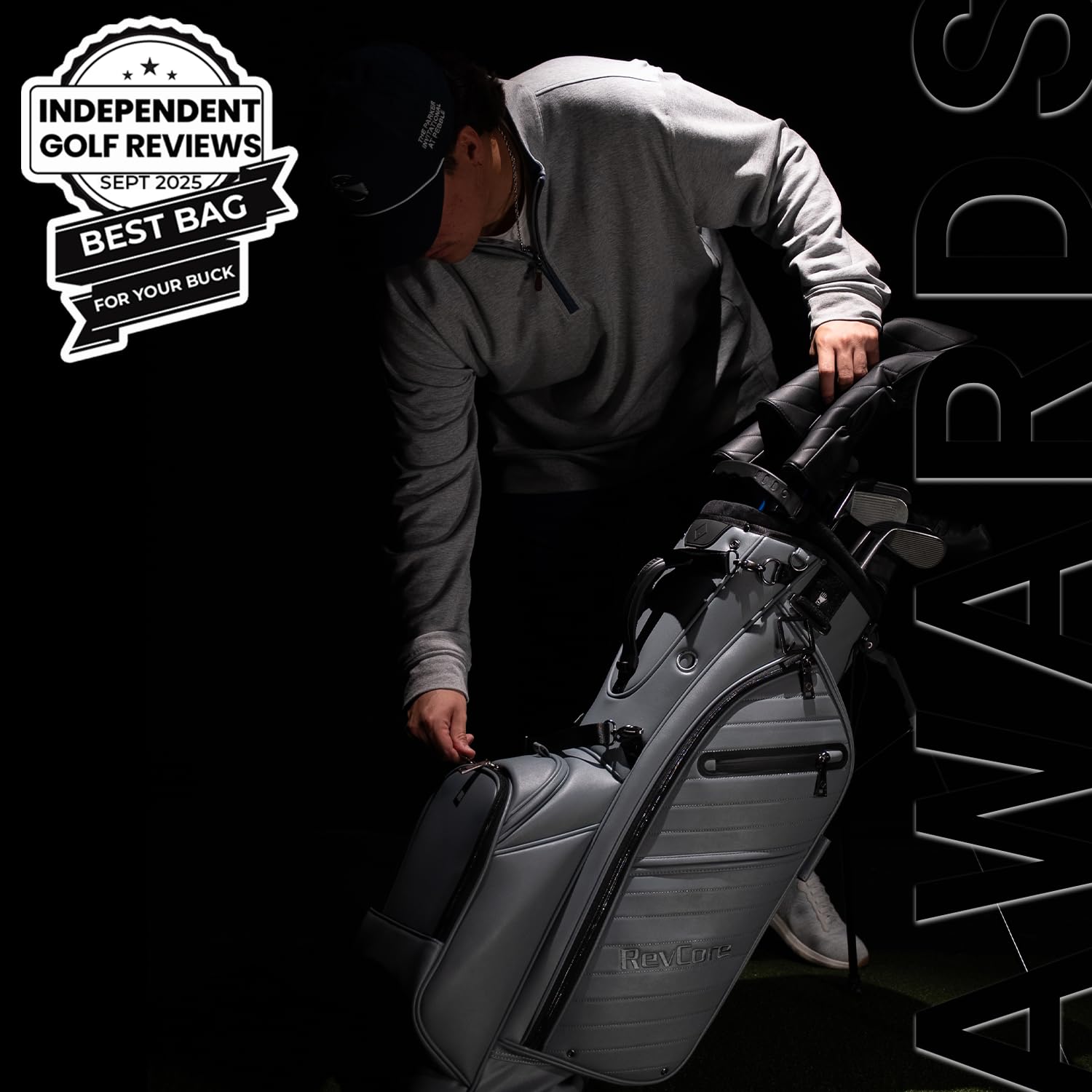 CaddyDaddy RevCore Hybrid Luxury Golf Stand Bag, Tour Grade