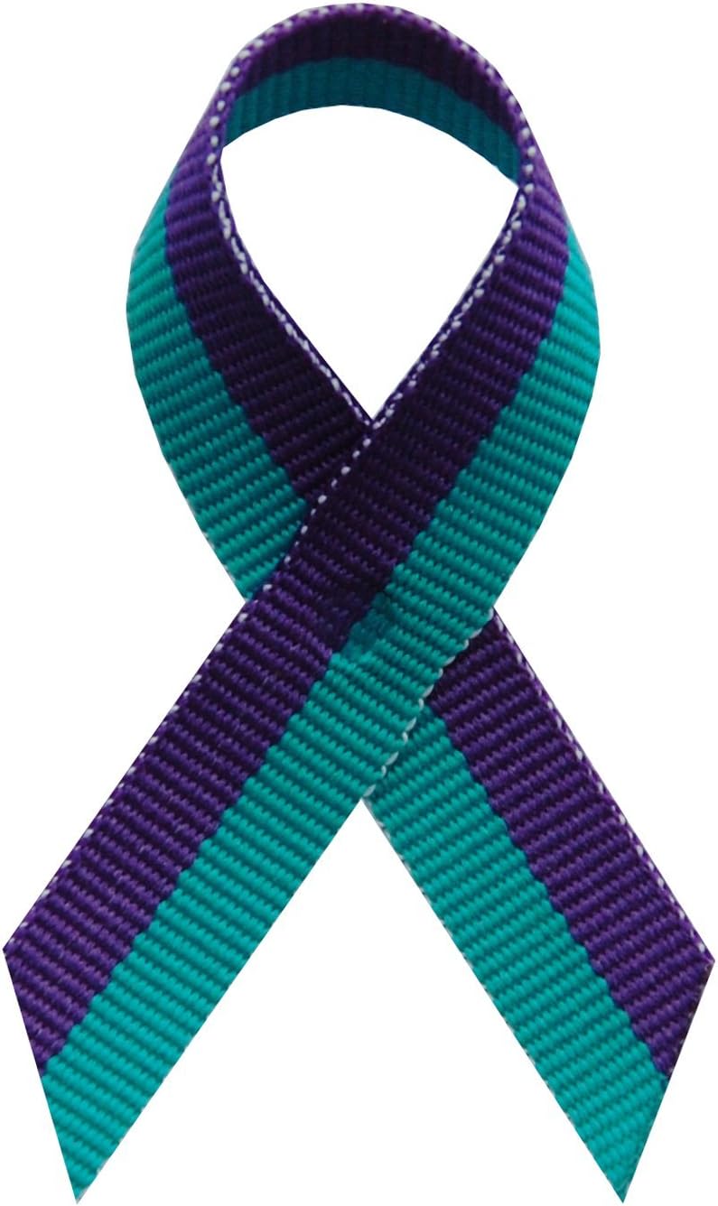 Exclusive USA 250 Suicide Prevention Ribbons (Purple/Teal) with Pins