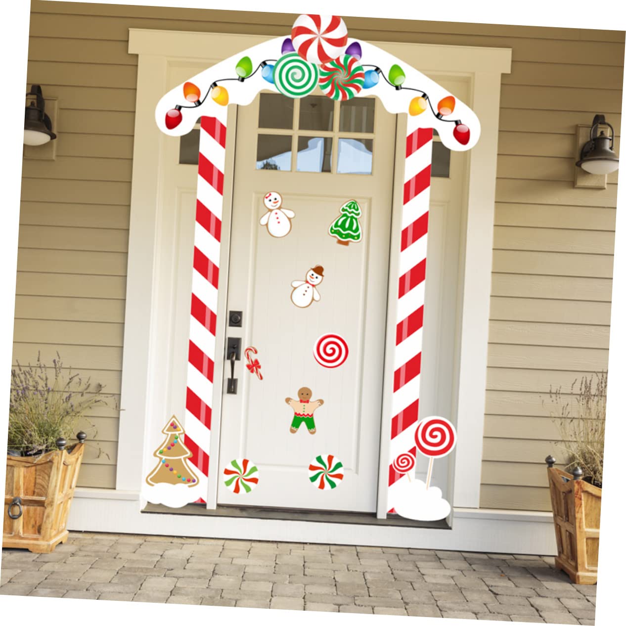 UKCOCO 4sets Adesivi Natalizi Per Porte Decorazioni Per Feste Con Atmosfera Festiva e Stile Unico Perfetti Per Interni Ed Esterni Resistente e Facile Da Applicare Per Case Uffici e Negozi