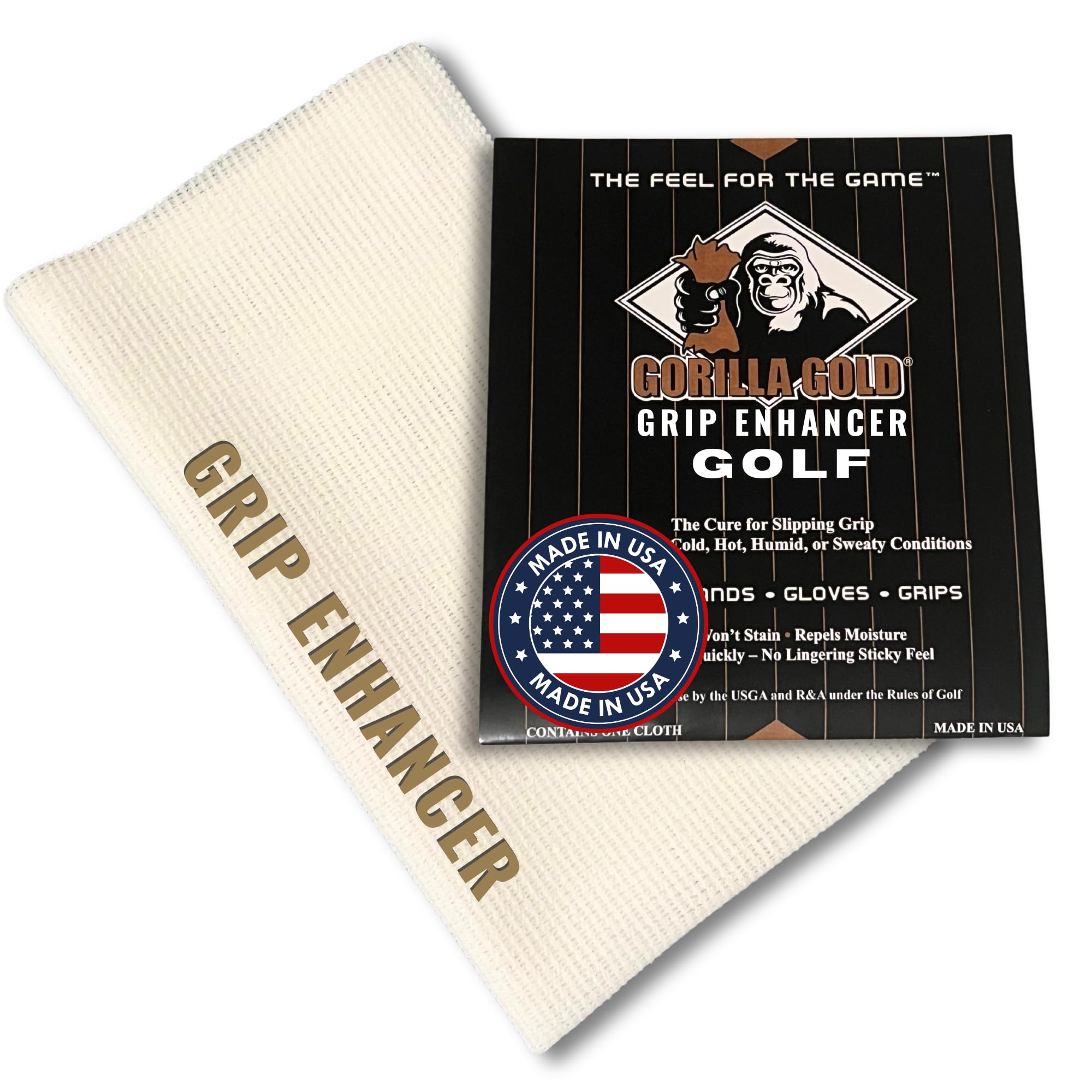 Gorilla Gold Grip Enhancer Tacky Towel - USA-Made Chalkless Formula