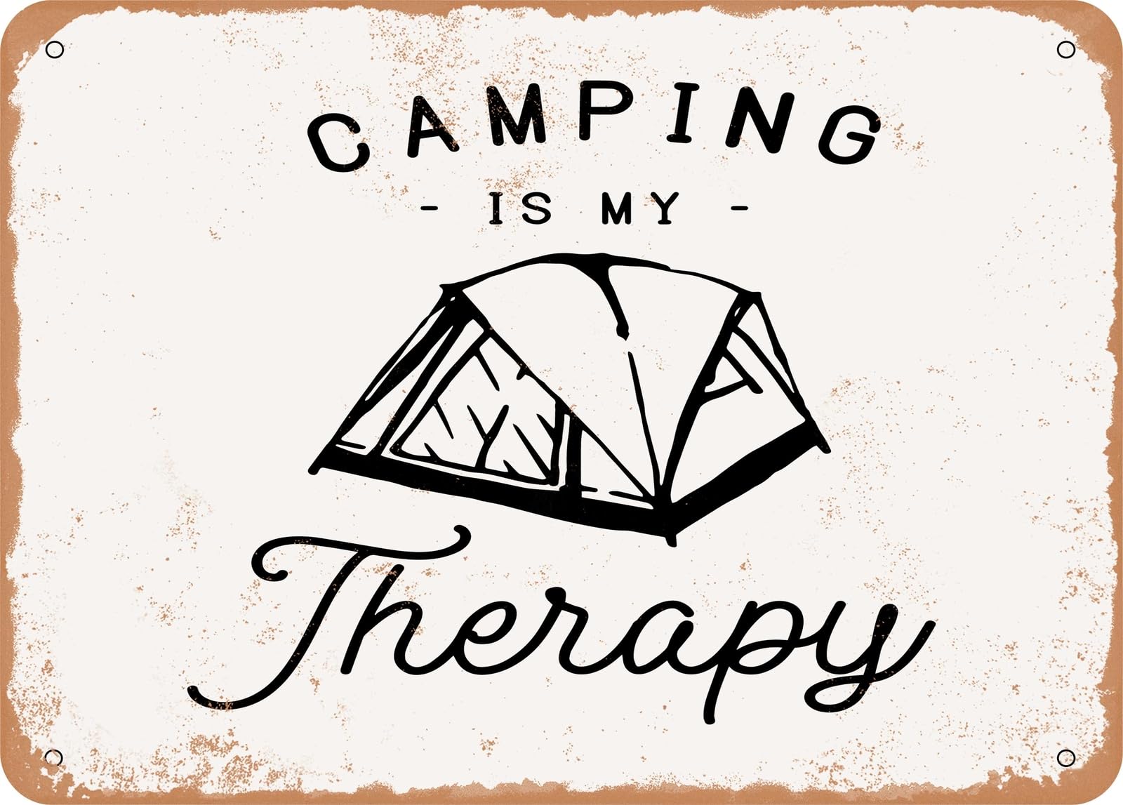 Miaomansenstore Metal Sign - Camping Is My Therapy - 6 - Vintage Look Sign Home Decor