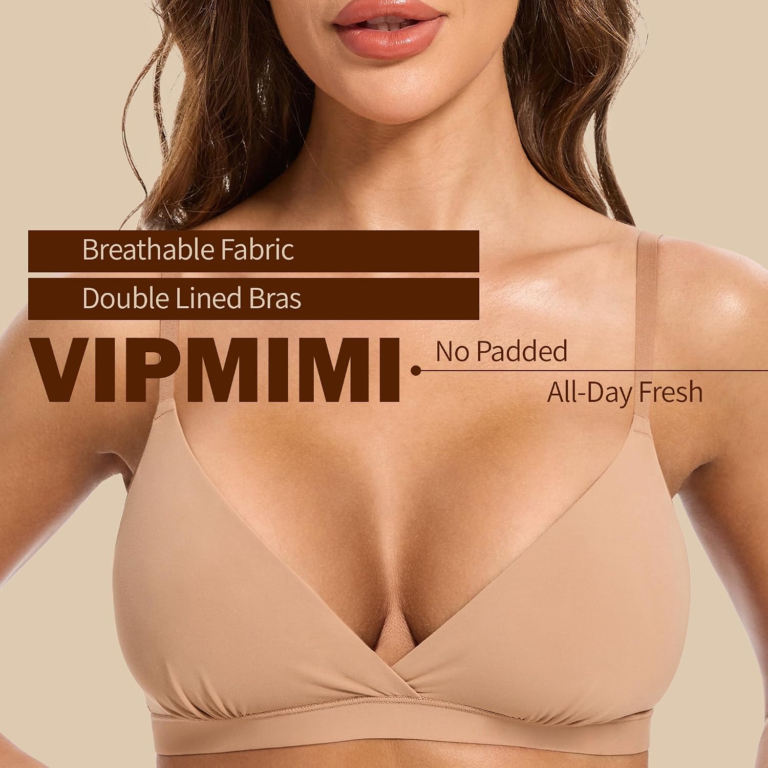 Women's Triangle Bralette Plunge Unlined Seamless Bra No Underwire Sexy Comfortable T-Shirt Everyday Bra