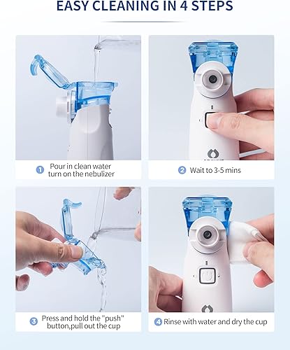 Miniatura 7 de Nebulizador portátil - Nebulizador para adultos y niños, máquina nebulizadora para adultos y niños con 3 máscaras nebulizadoras