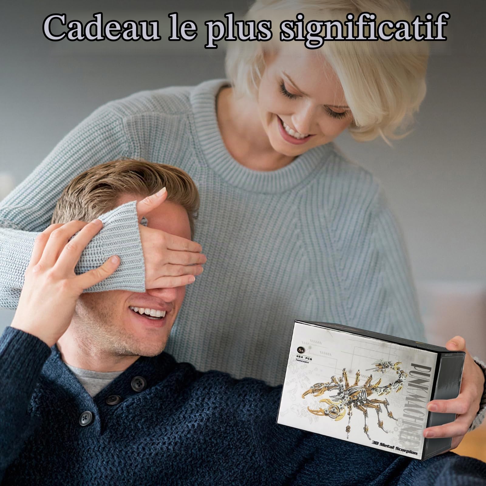 Kits de Puzzles Metalkitor 3D Metal Scorpion pour Adultes Adolescents - 454 PC - Modèles d'assemblage mécanique - 4 Heures à Construire - idéal pour Les Cadeaux et Les décorations (Rouge)