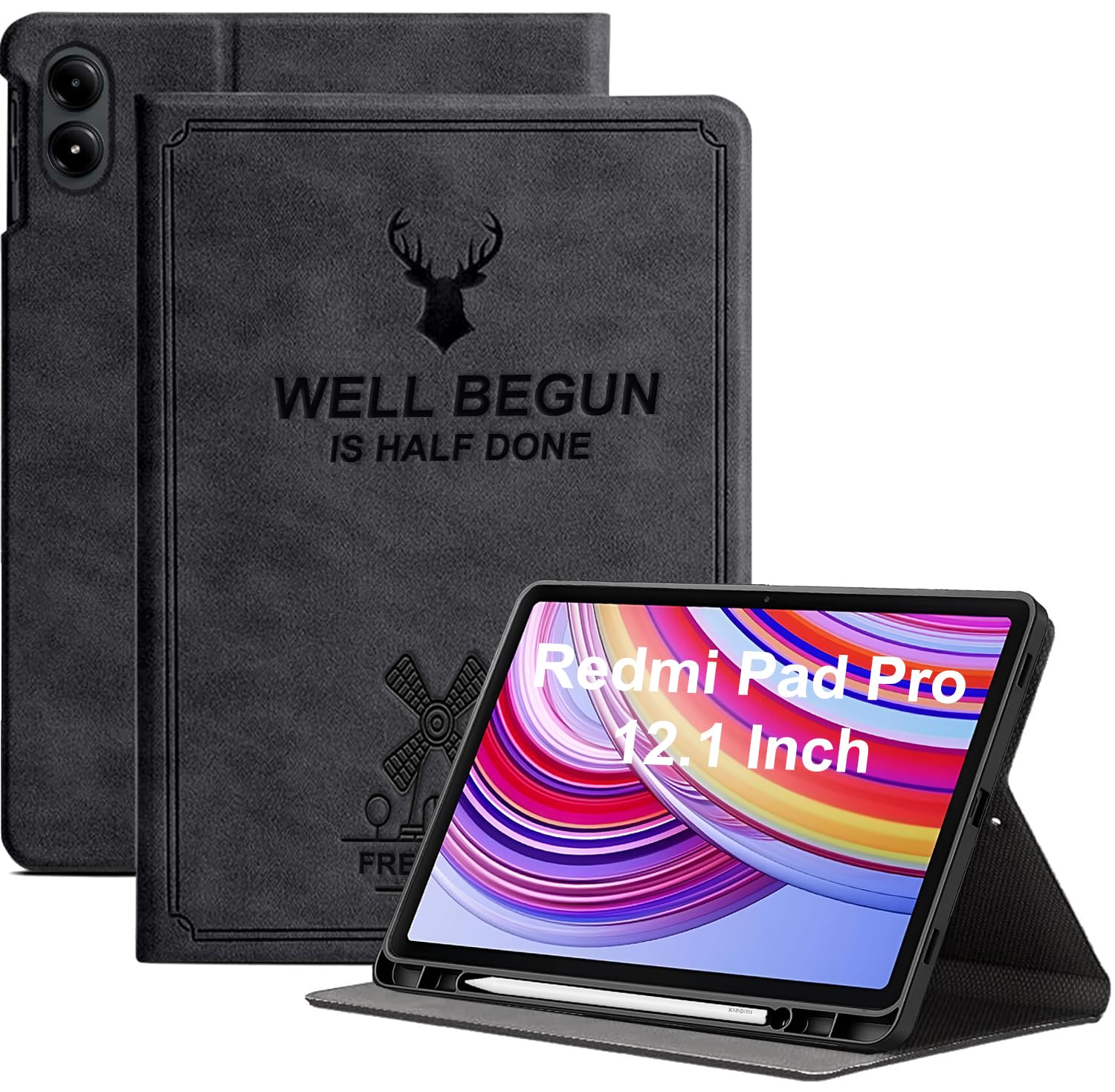 ProElite Case Cover for Redmi Pad Pro 12.1 inch Case, Deer Flip case Cover for Redmi Pad Pro 12.1 inch with Pen Holder [Auto Sleep Wake Feature], Black (B0D9LHDBVM) Amazon Price History, Amazon Price Tracker