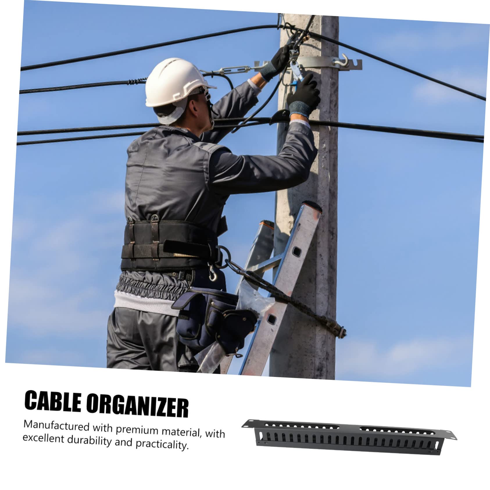 24-port Rack Kabelorganisator aus Kaltgewalztem Stahl, Schwarz