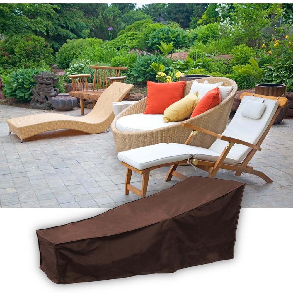 Housse De Chaise Longue Imperméable - Protection Toutes Saisons Pour Jardin - Taille Unique Beige