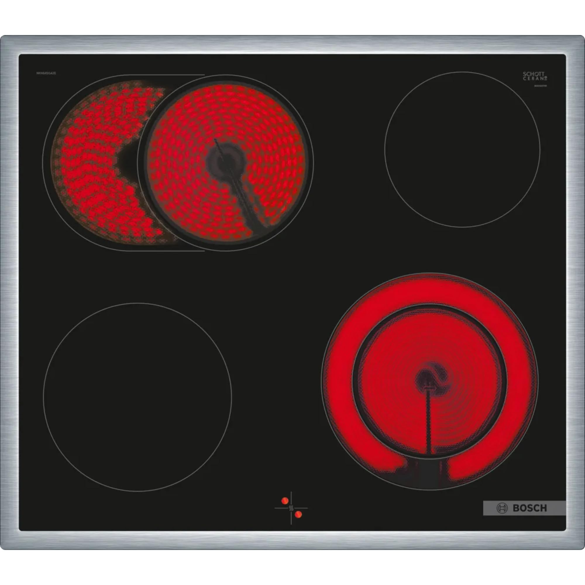 Bosch HND611LS62 zestaw kuchenek do zabudowy, składający się z kuchenki HEG517BB3, 60 x 60 cm, Made in Germany, gorące powietrze 3D, hydroliza, wyświetlacz LED i NKN645GA2E elektryczna płyta kuchenna,