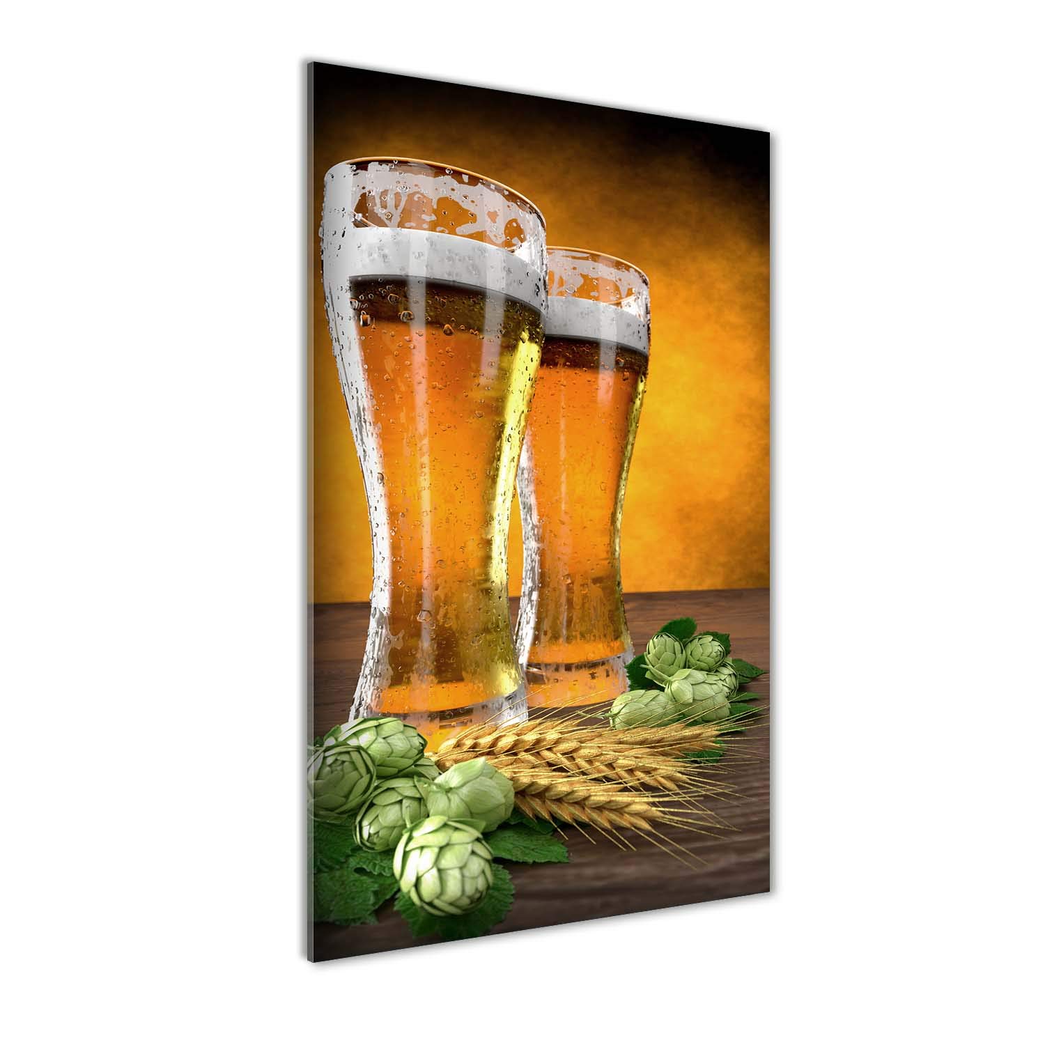 Impression sur verre 60x120 cm panoramique de bière pour décoration murale
