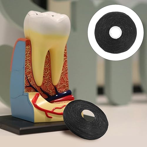Miniatura 6 de Paquete de 8 hilos dentales de carbón de bambú de 164.0 ft, carrete integrado, palillo de dientes, hilo dental de repuesto, núcleo de repuesto de