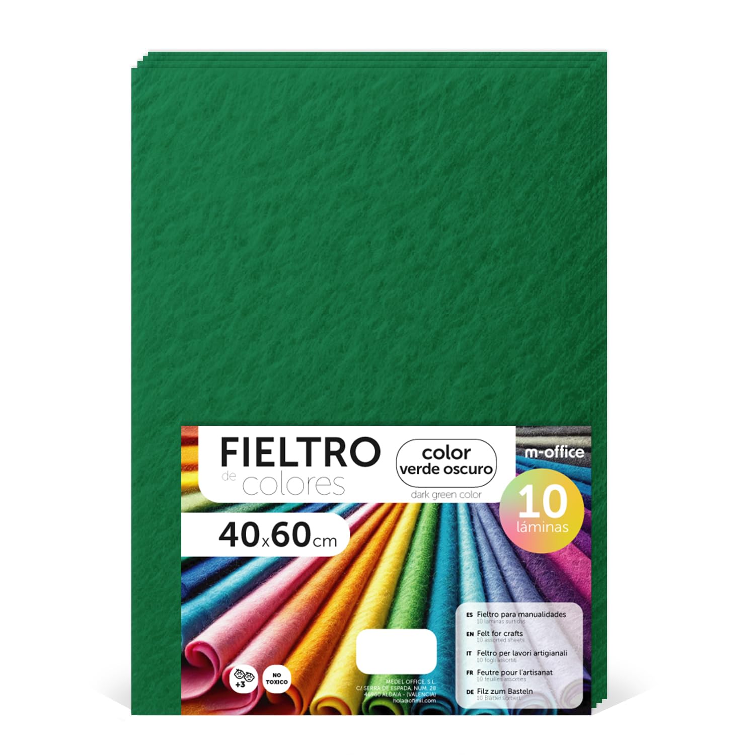 Fieltro para Manualidades, Fieltro de Colores, Suave y Flexible, Material para Costura, Telas Patchwork, Ideal para proyectos DIY, artesanía o decoración, 20x30cm - m-office (rojo, 10 uds) — view 147