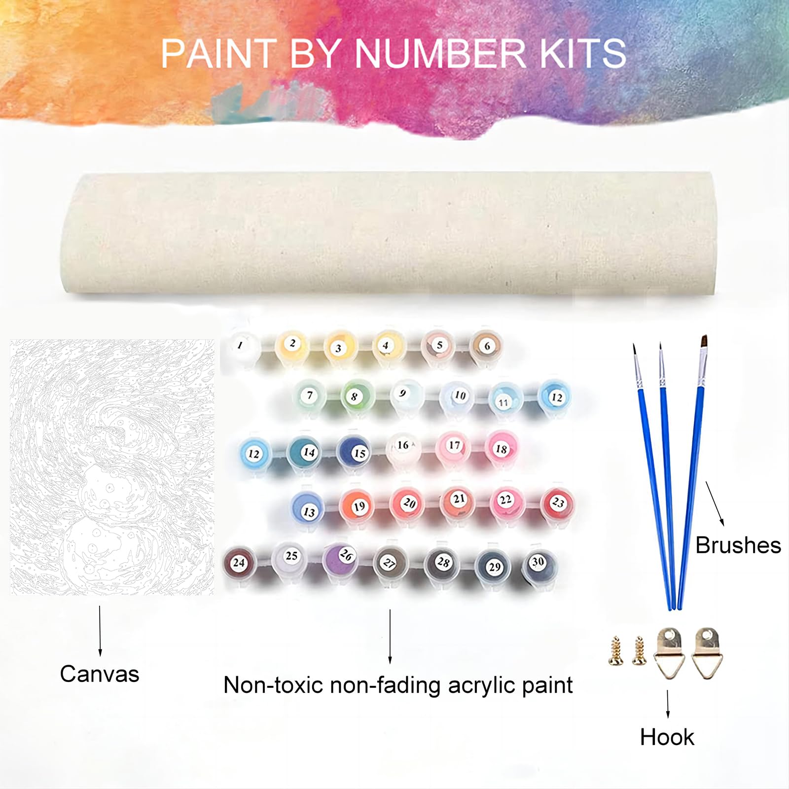 Yijingtop Paquete de 4 pinturas navideñas por números para niños de 4 a 8 años, lindos animales, acrílico sobre lienzo, kits de pintura al óleo (enmarcado Yijingtop Paquete de 4 pinturas navideñas por números para niños de 4 a 8 años, lindos animales, acrílico sobre lienzo, kits de pintura al óleo (enmarcado