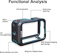 Vista 8 de FiTSTILL Funda protectora de metal para DJI Osmo Action 5 Pro/Action 4/Action 3, carcasa rígida protectora antiarañazos con cubierta para lente