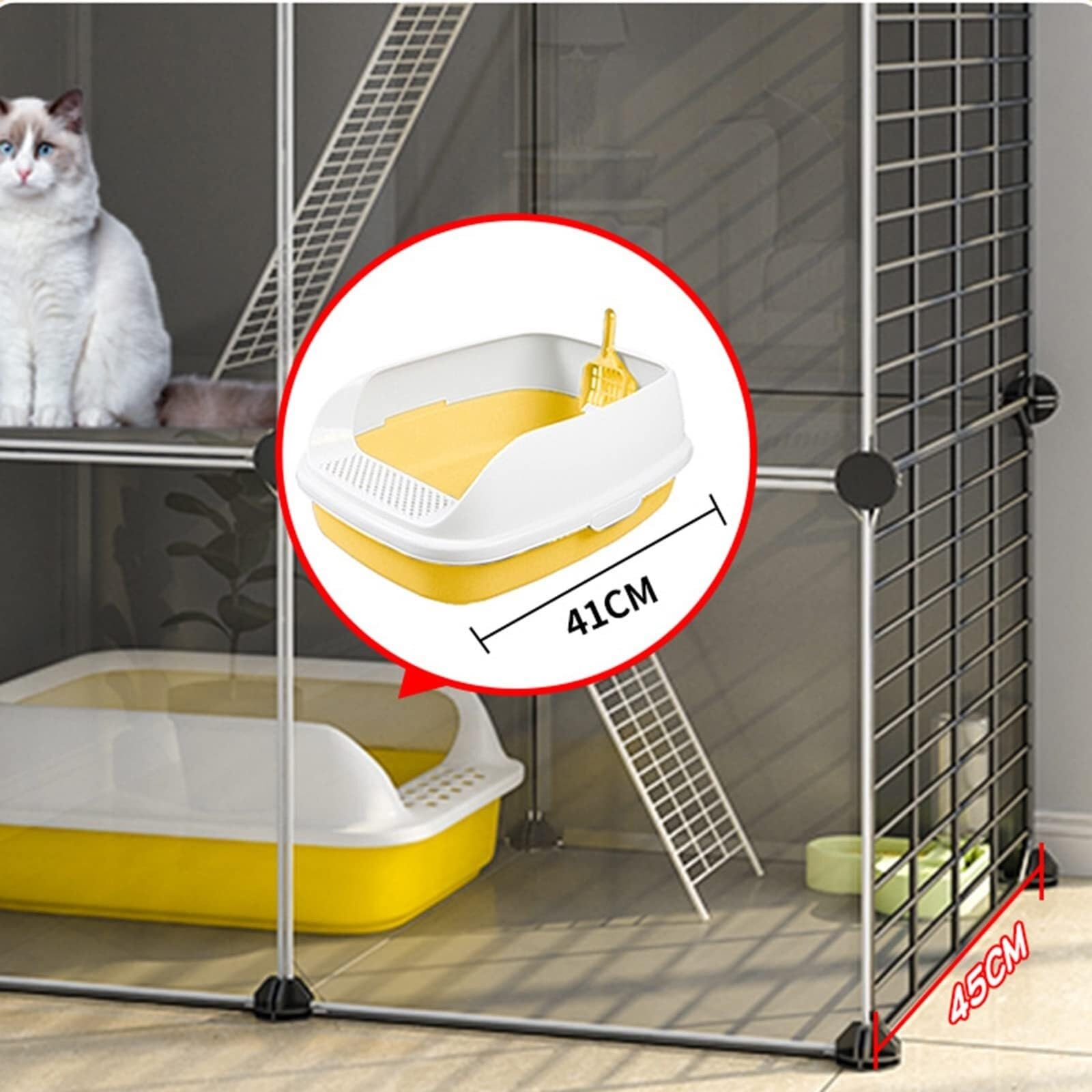 Generic Gabbia per gatti da interni, box multi-livello per gattini, cuccioli e piccoli animali (72 x 47 x 72 cm)