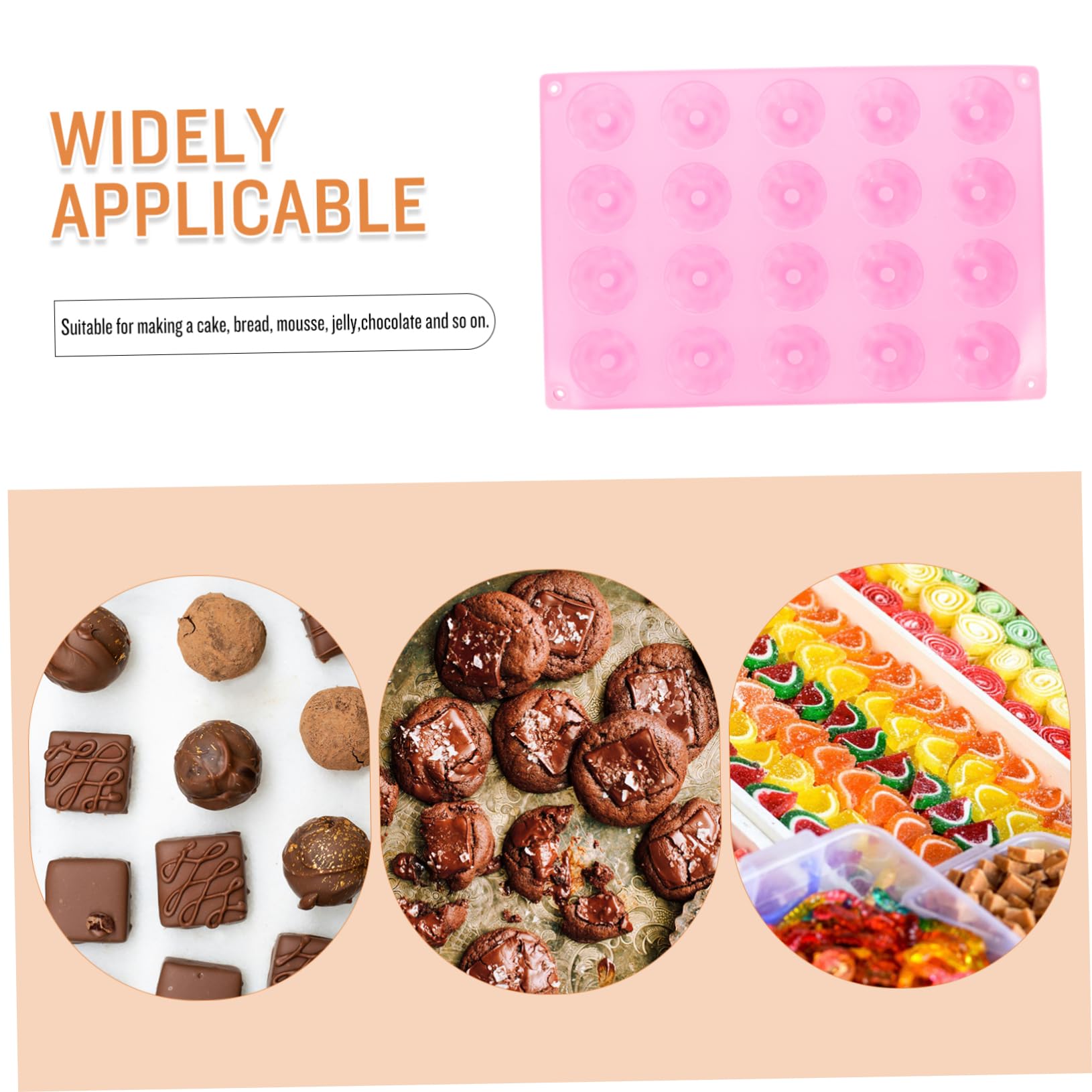 TOYANDONA Molde de Silicona Apto para Horno y Refrigerador para Pasteles 20 Cavidades Adecuado para Hornear Muffins y Alimentos Preparados