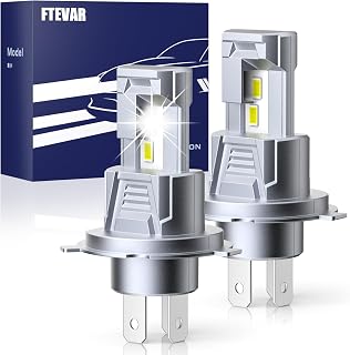 H4/9003 LED Bulbs, Fanless, Plug and Play, Pack of 2 | 30000LM Brightness, 6500K Cool White, 50,000+ Hour Lifespan, Fanless, 1:1 Mini Size, 6063 Aluminum, IP67 Waterproof