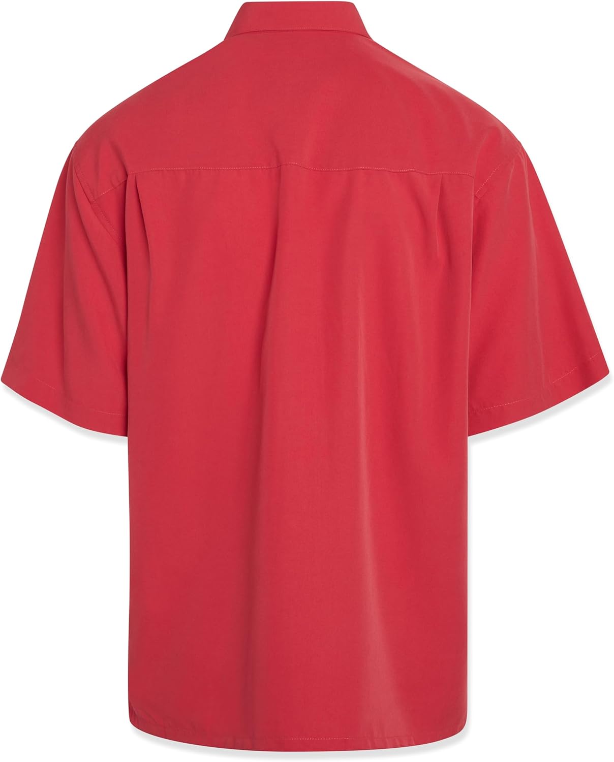 Bamboo Cay Men's Peekaboo Palm Embroidered Casual Shirt (Tomato, X-Large) - Image 2