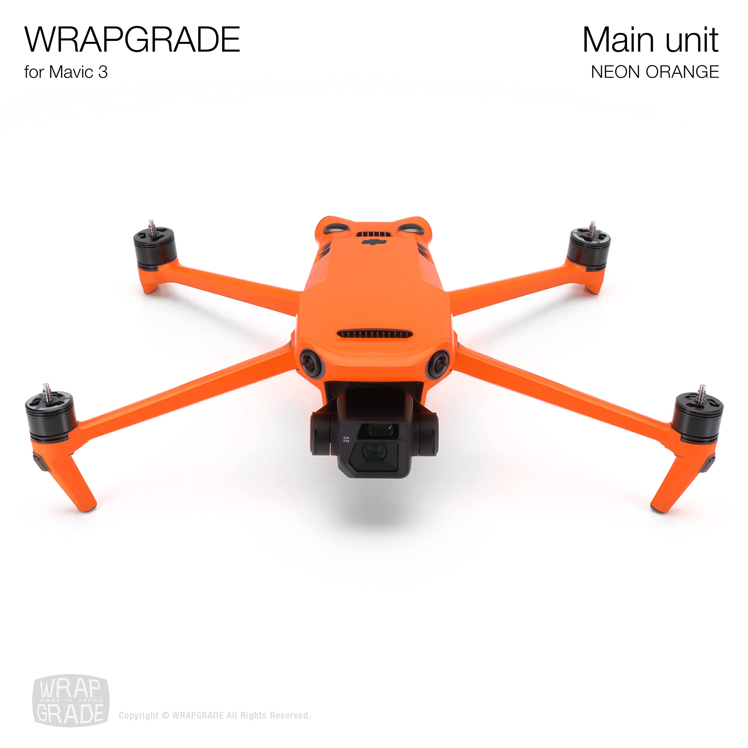 WRAPGRADE Full Skin Stickers for DJI Mavic 3 / Mavic 3 Classic (NEON Orange)