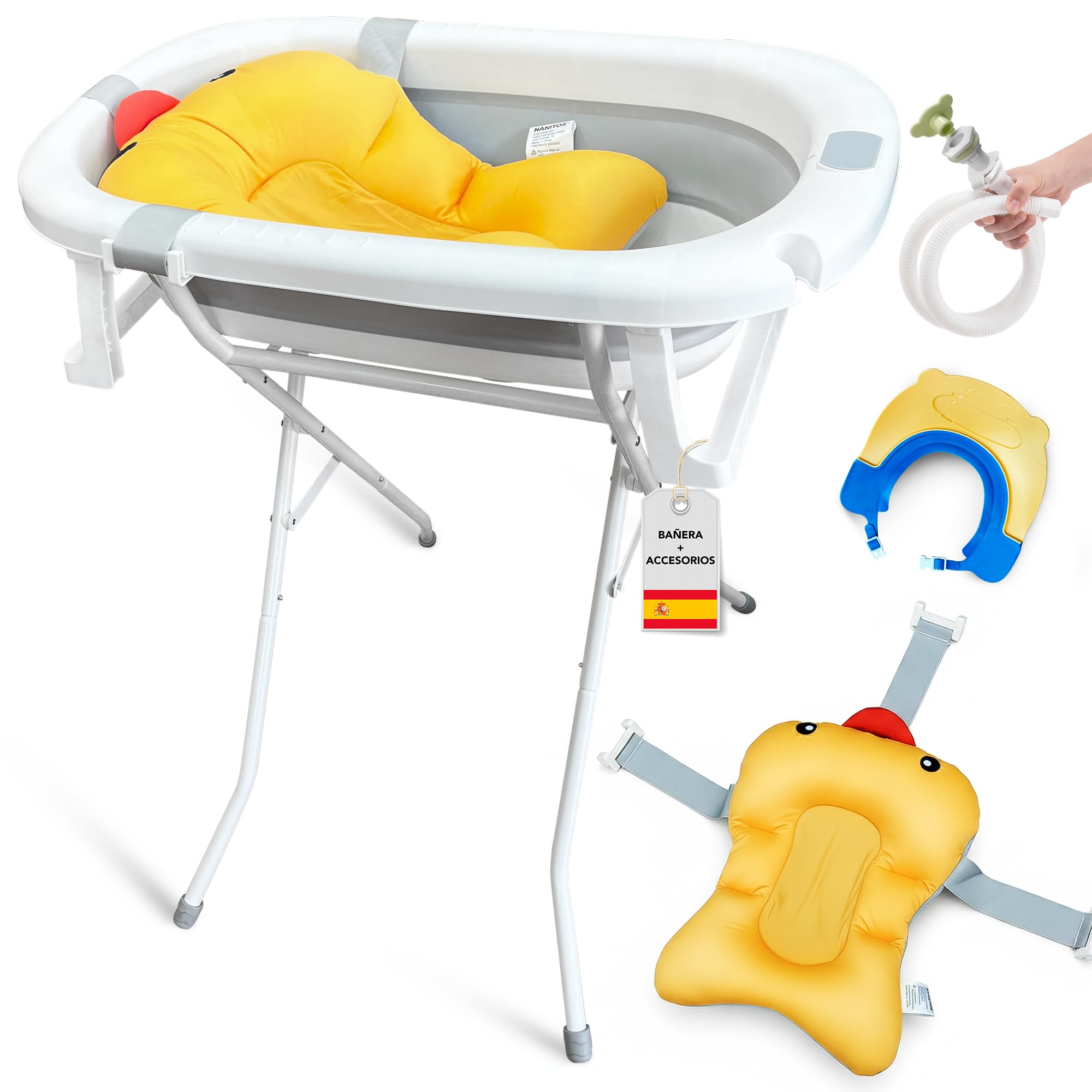 Bañera Bebe con Patas. Bañera Plegable Bebé Banheira con Soporte Bebe Cosas para Bebes Recien Nacidos Cojín Bañera Bañeras para Bebes Baño Lista Nacimiento Bebe Asiento Bañera
