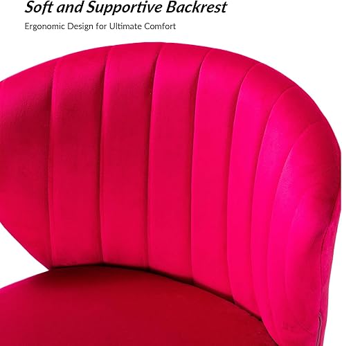 Miniatura 5 de HULALA HOME Silla de escritorio de oficina con ruedasbase dorada, pequeña silla de oficina en casa sin brazos, silla giratoria para tareas de