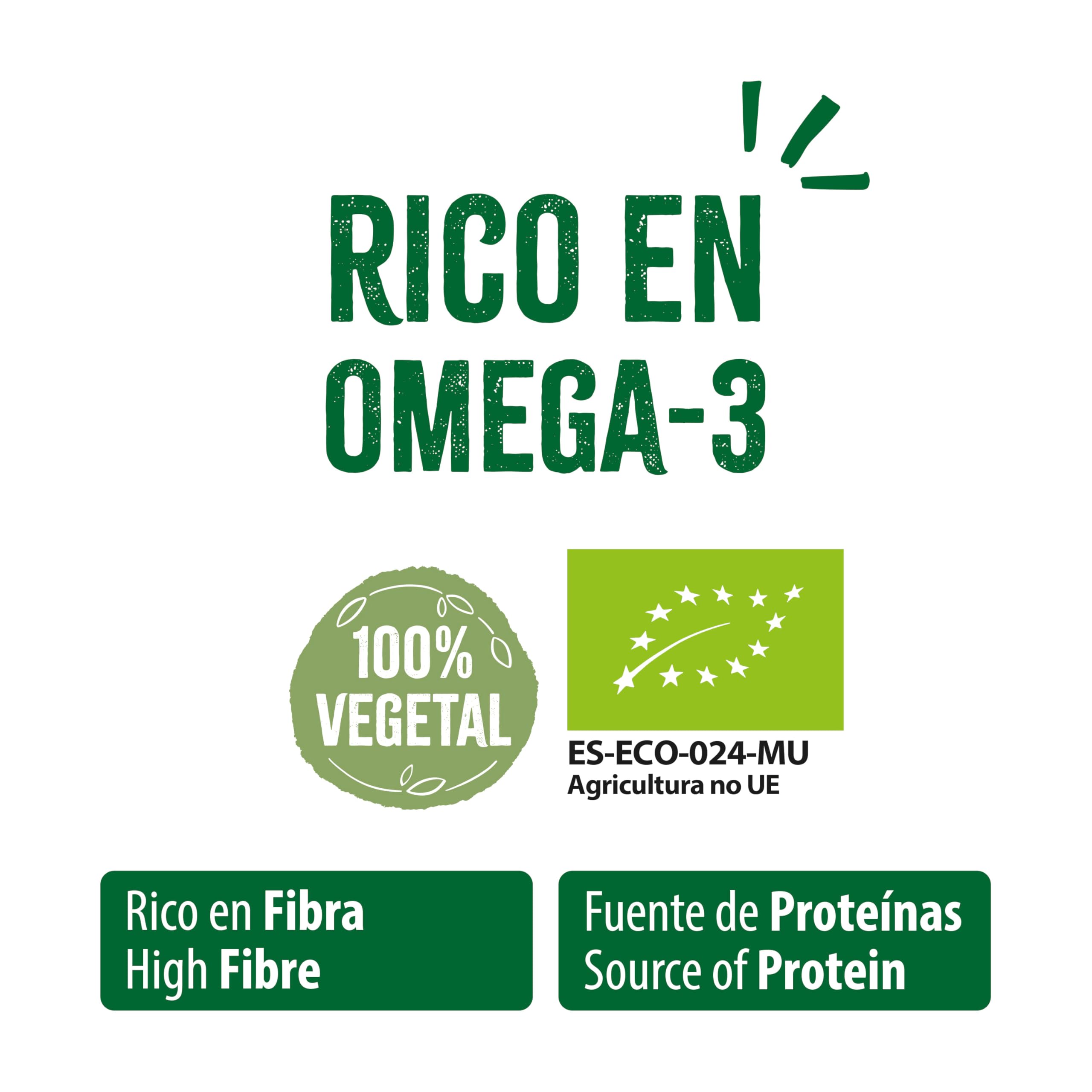 NaturGreen - Semillas de Lino Dorado Bio, Sin Gluten, 100% Vegetal, Ecológicas, Rico en Omega 3 y Fibra, Fuente de Proteínas, Sin Azúcares Añadidos, 225 g