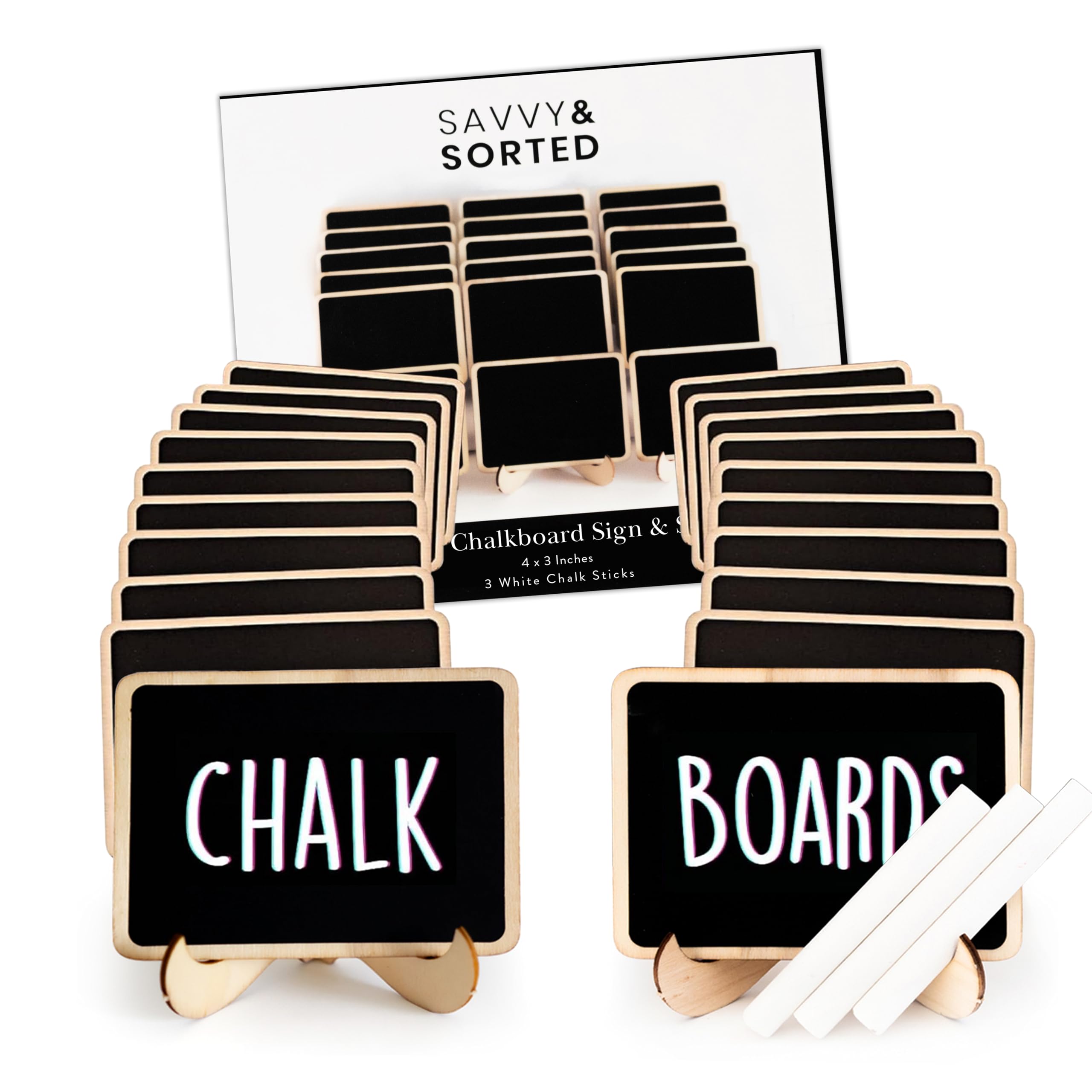 Mini Chalkboard Signs for Food, 18 Pack Framed Small Chalk Boards with Stand Including 3 White Chalk Sticks, Food Party Label Tags, Wedding Buffet Cheese Candy Table Supplies