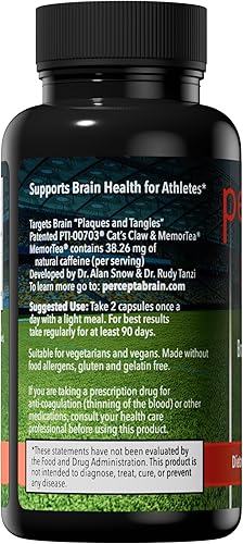 Miniatura 5 de Percepta Suplemento cerebral deportivo para atletas - Suplemento natural para la salud cerebral a base de plantas - Mejora el rendimiento, la