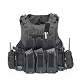 YAKEDA Adjustable Tactical Airsoft Training Vest | Camping, Fishing, Hunting,Gift for Halloween and New Year