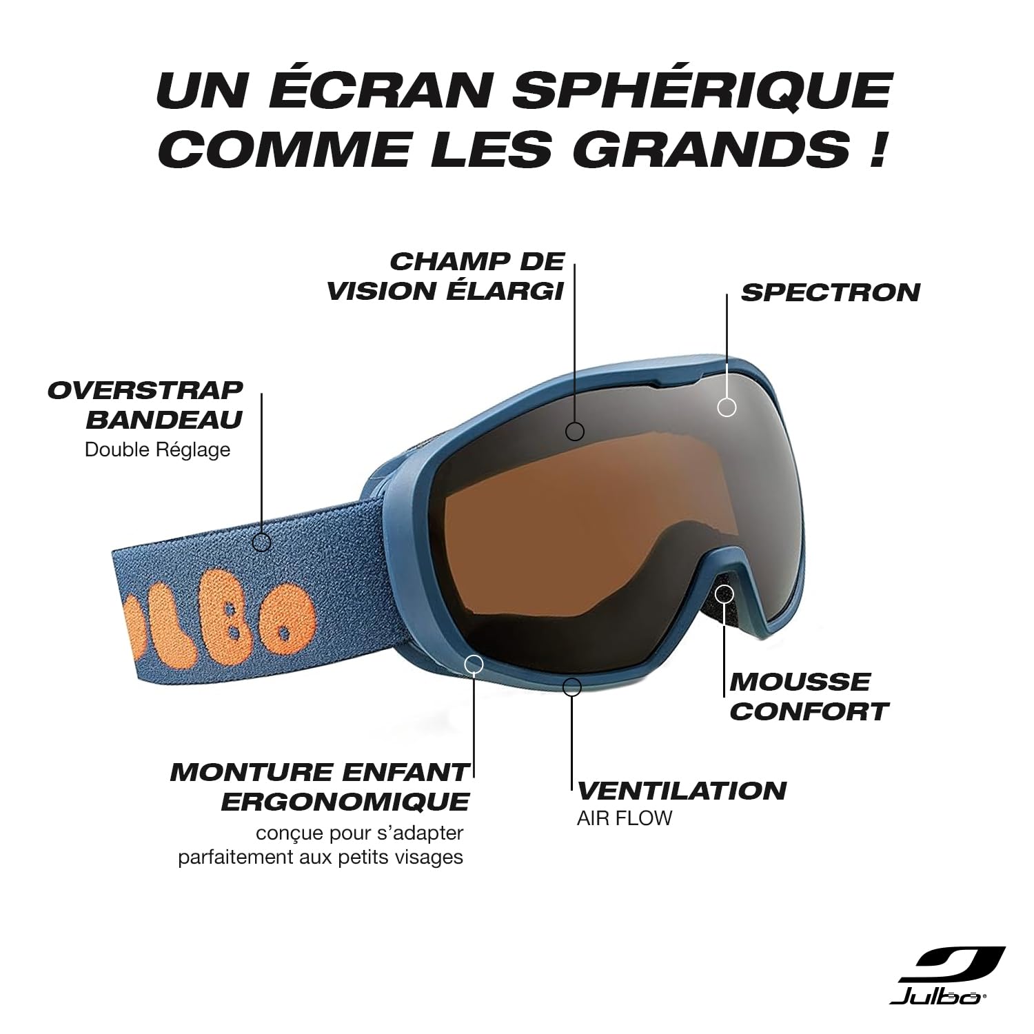 Julbo Spot Masque de ski Freeride Mixte enfant 3-6 ans