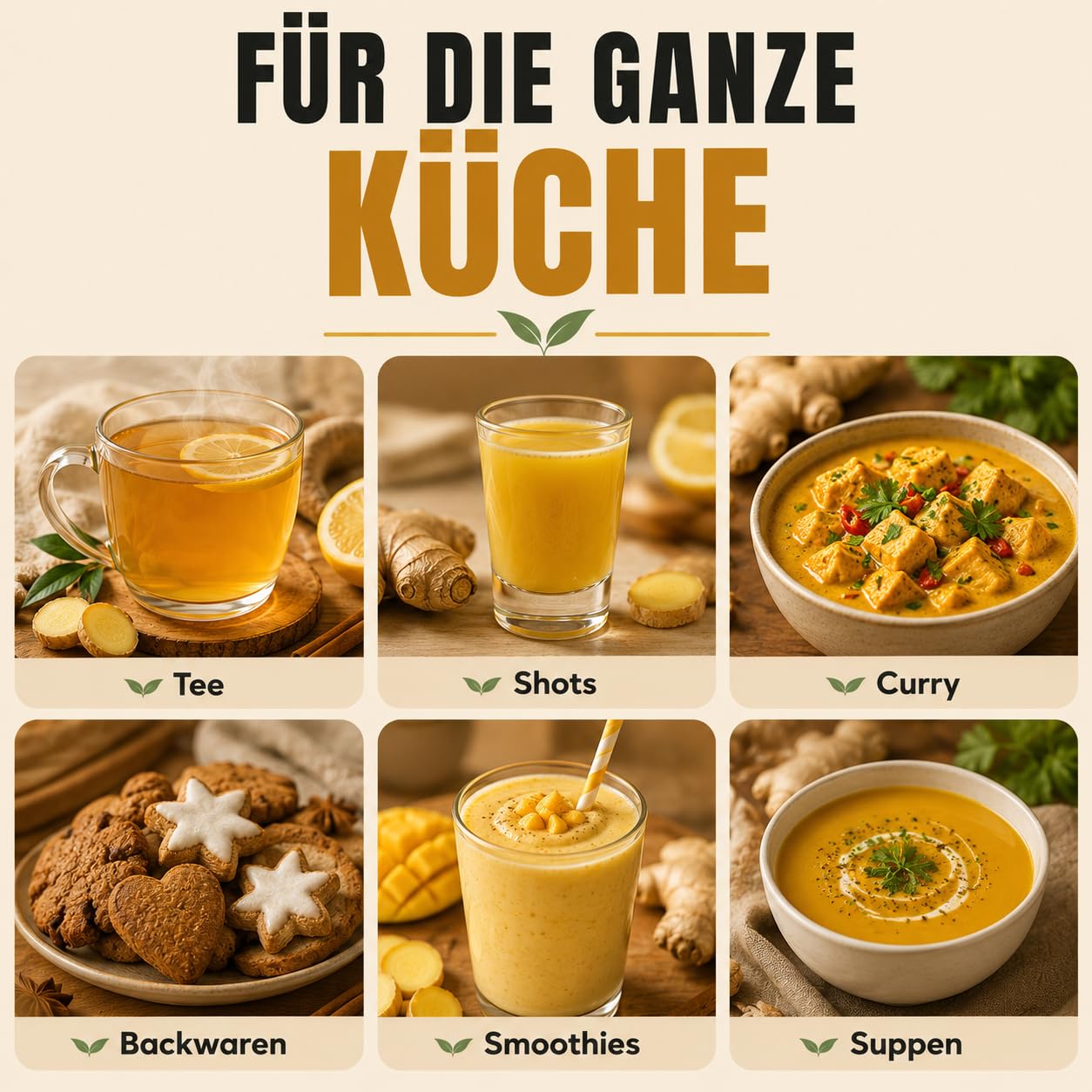 GiDeli Ingwerpulver 3x5kg - Naturrein Ohne Künstliche Zusätze - Fein Gemahlen für Tee - Ingwer Shots - Smoothies und Asiatische Gerichte - Schonend Verarbeitet - Vegan