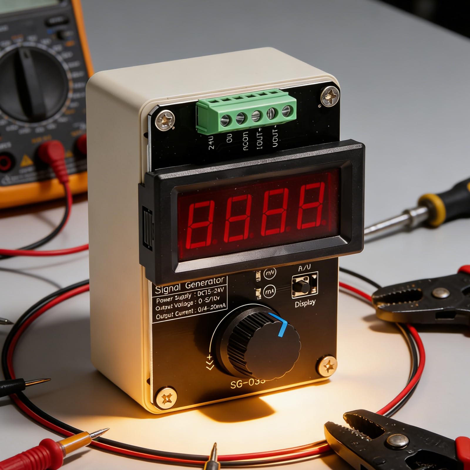 Digitaler Signalgenerator, 0‑10V 0‑20mA Spannungsstromsignalgenerator Stromspannungssimulator, Handheld Einstellbare Stromspannung signal generator Analoger Signalquellenkalibrator für SPS Debugging