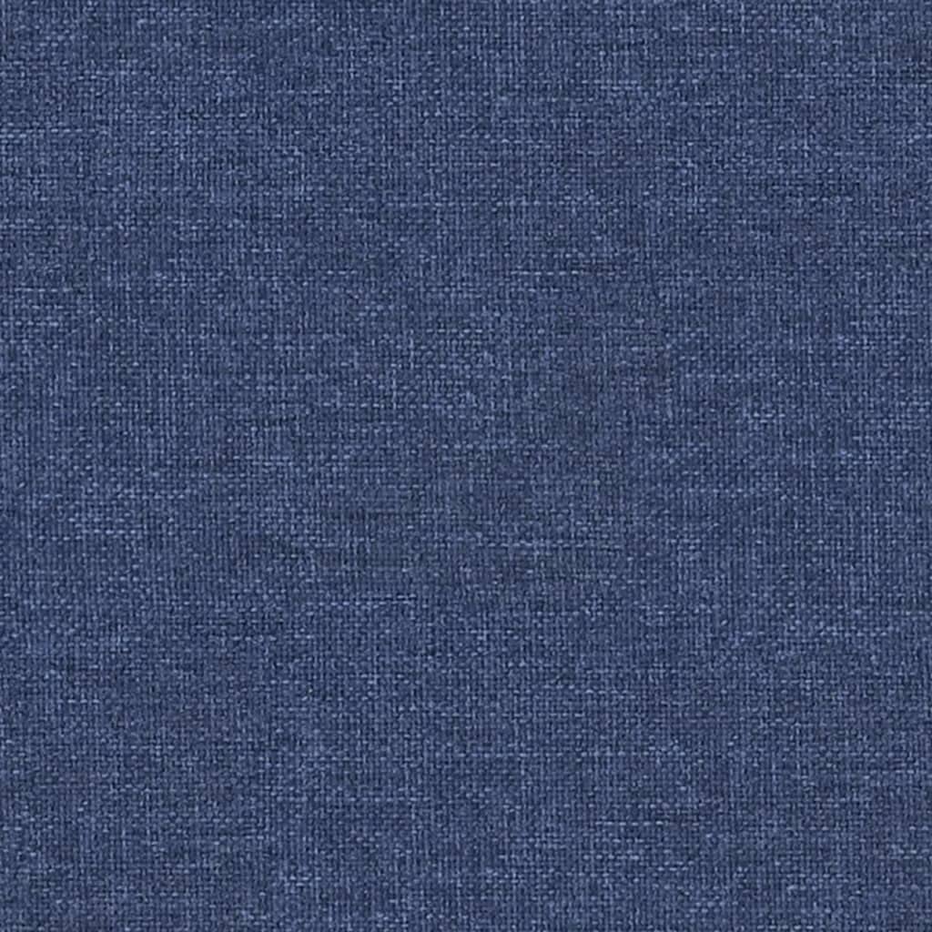 Reposapiés azul 60 x 60 x 36 cm de tela y piel sintética con patas de metal, taburete acolchado para salón, asiento cómodo, puf flexible como reposapiés y asiento