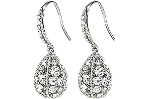 Exquisite Sterling Silver Dangle Diamond Earrings: Shimmering Brilliance for Every Occasion