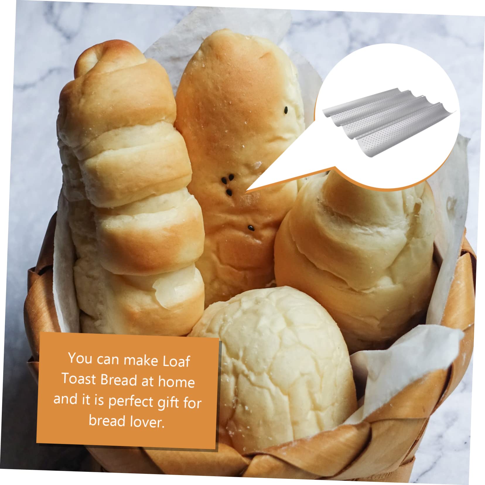 Ciieeo Kastenform für Französisches Brot mit 4 Mulden aus Edelstahl