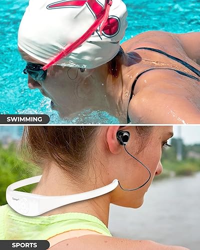 Miniatura 3 de Tayogo Reproductor de MP3 impermeable para natación, IPX8 8GB auriculares de natación, reproductor de música impermeable recubierto de silicona,