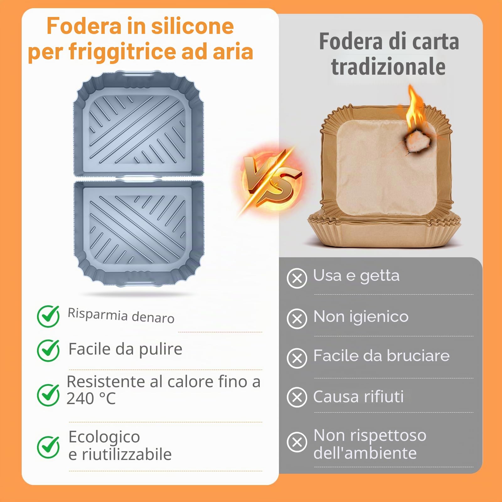 ENSINE Airfryer - Set di 3 stampi in silicone su misura per friggitrice ad aria calda Philips Airfryer 1000 Series 7,1 l, Na154/00 Dual Basket, riutilizzabile, colore: Grigio
