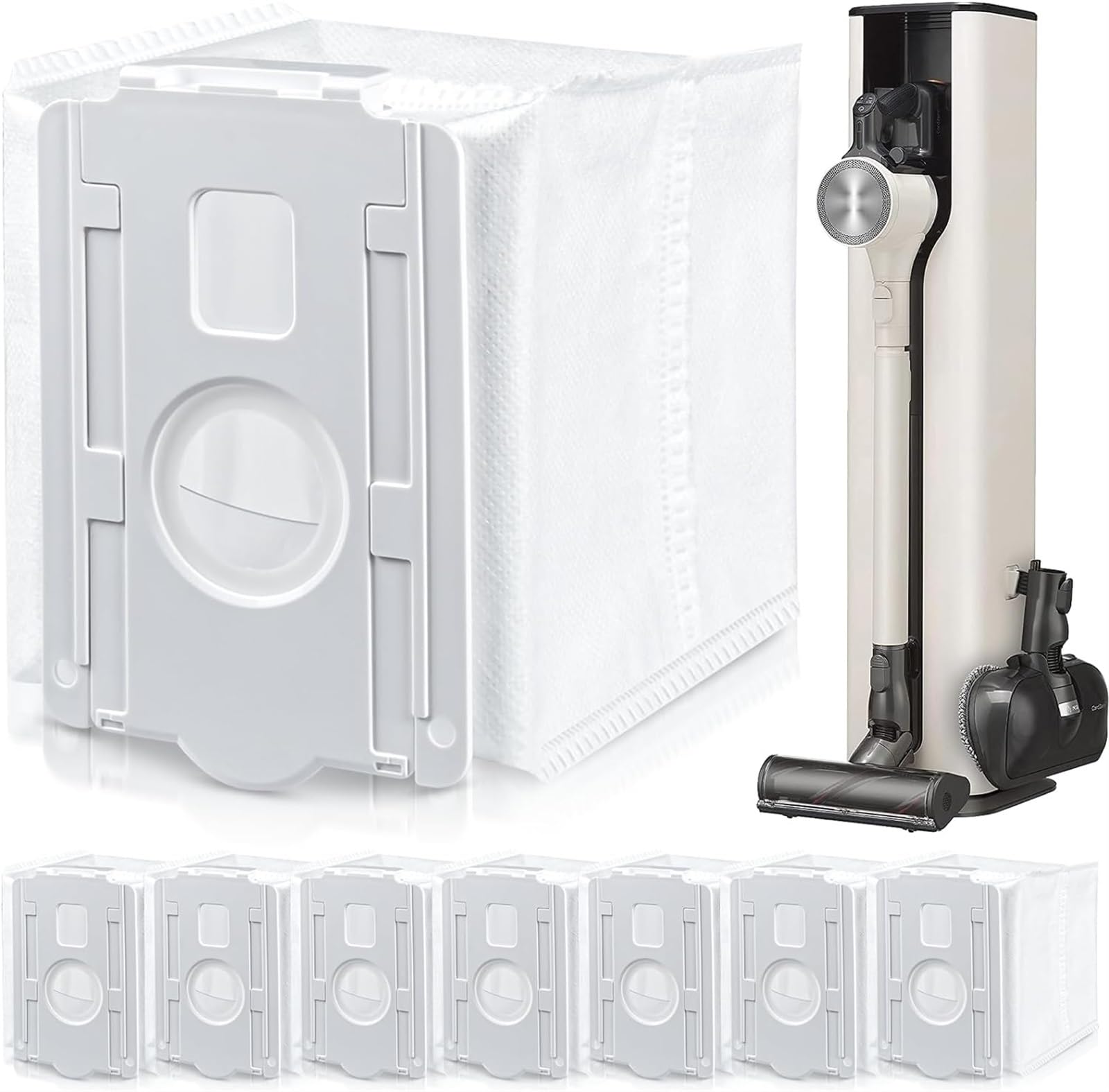 THE WHITE SHOP 8 Pack Vacuum Bag for All-in-One Cordless Cleaner, Dirt Disposal Vacuum Replacement Bags Compatible with All-in-One Tower