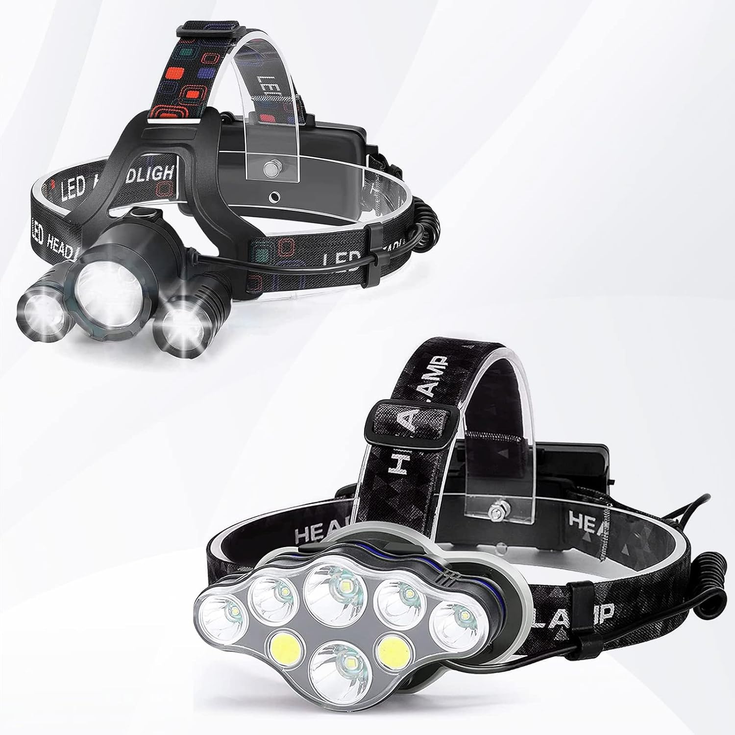 Victoper Rechargeable Headlamp, 8 LED 18000 High Lumen