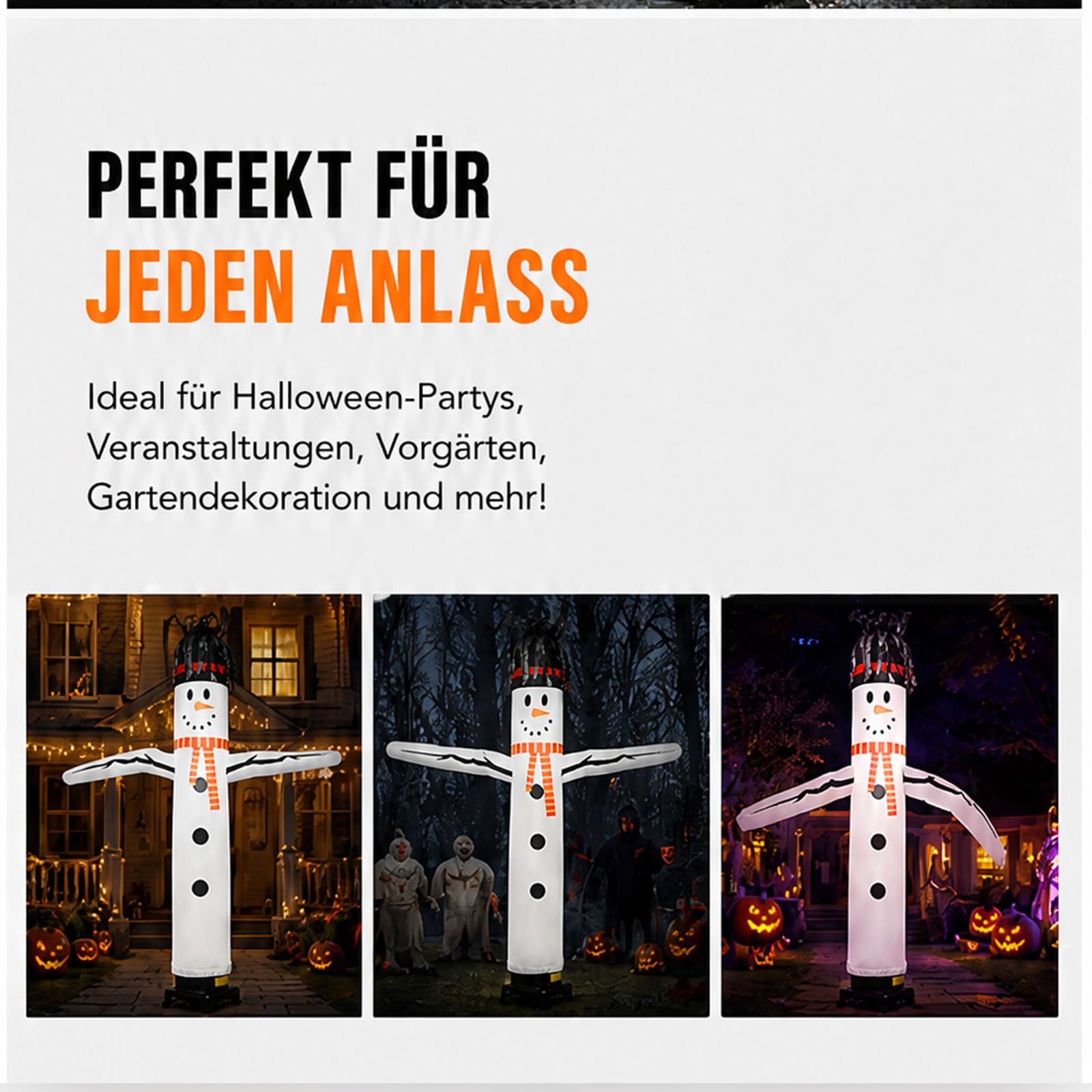 OUKANING Aufblasbarer Schlauchmann 3m mit Gebläse 550W Aufblasbarer Lufttänzer Wacky Waving Air Dancers Luftfiguren Tänzerschlauch für Festivalwerbung