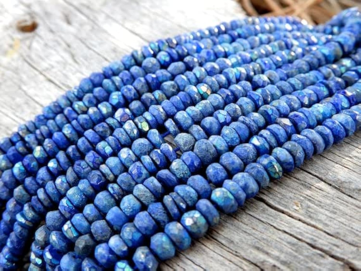 Perles lapis-lazuli facettées 4mm x 2mm ab de 12 pouces pour enfilage