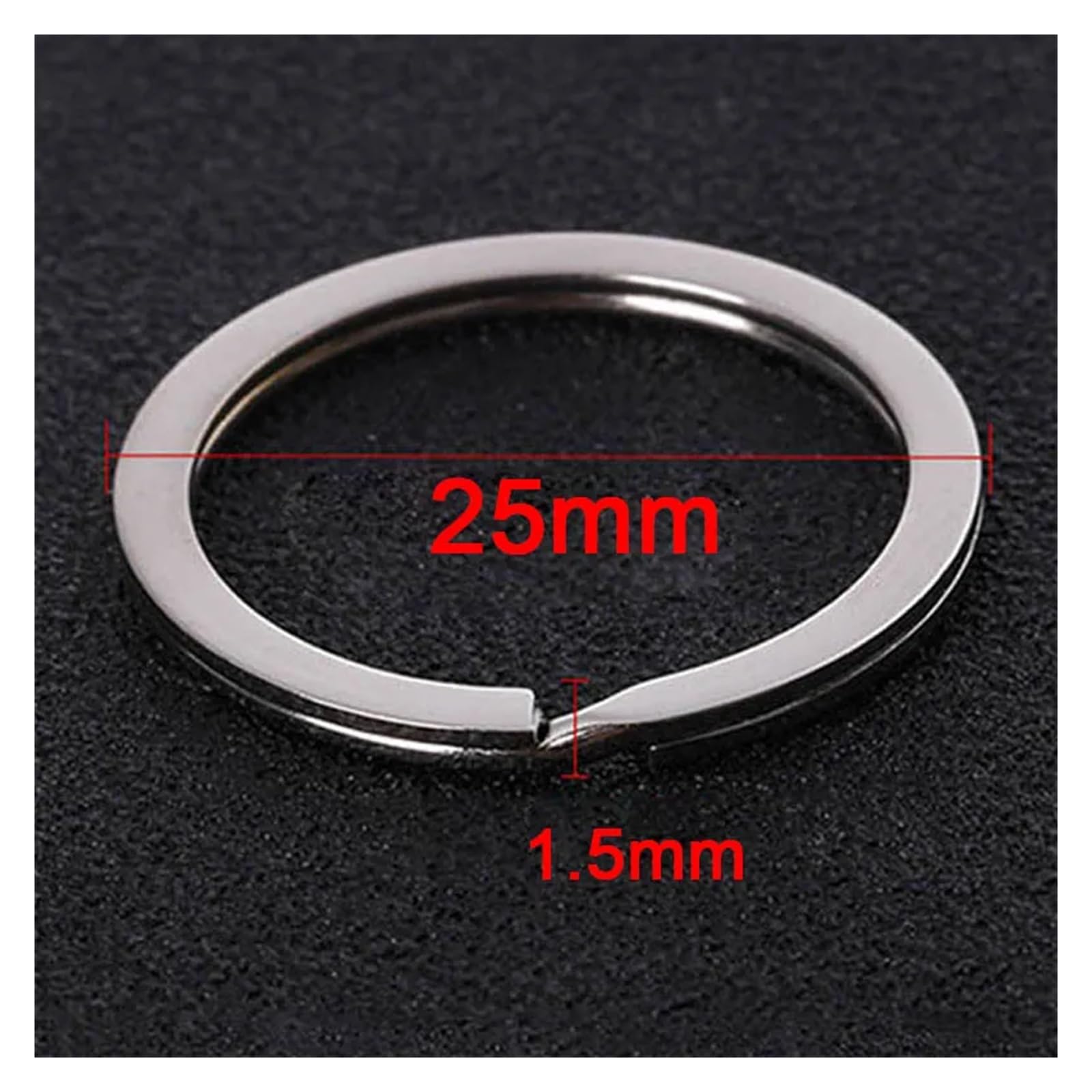Dzielone pierścienie skokowe ze stali nierdzewnej | Srebro 15mm 30mm 40mm 20 szt.: Biżuteria, Breloki(Outer Dia 40mm)