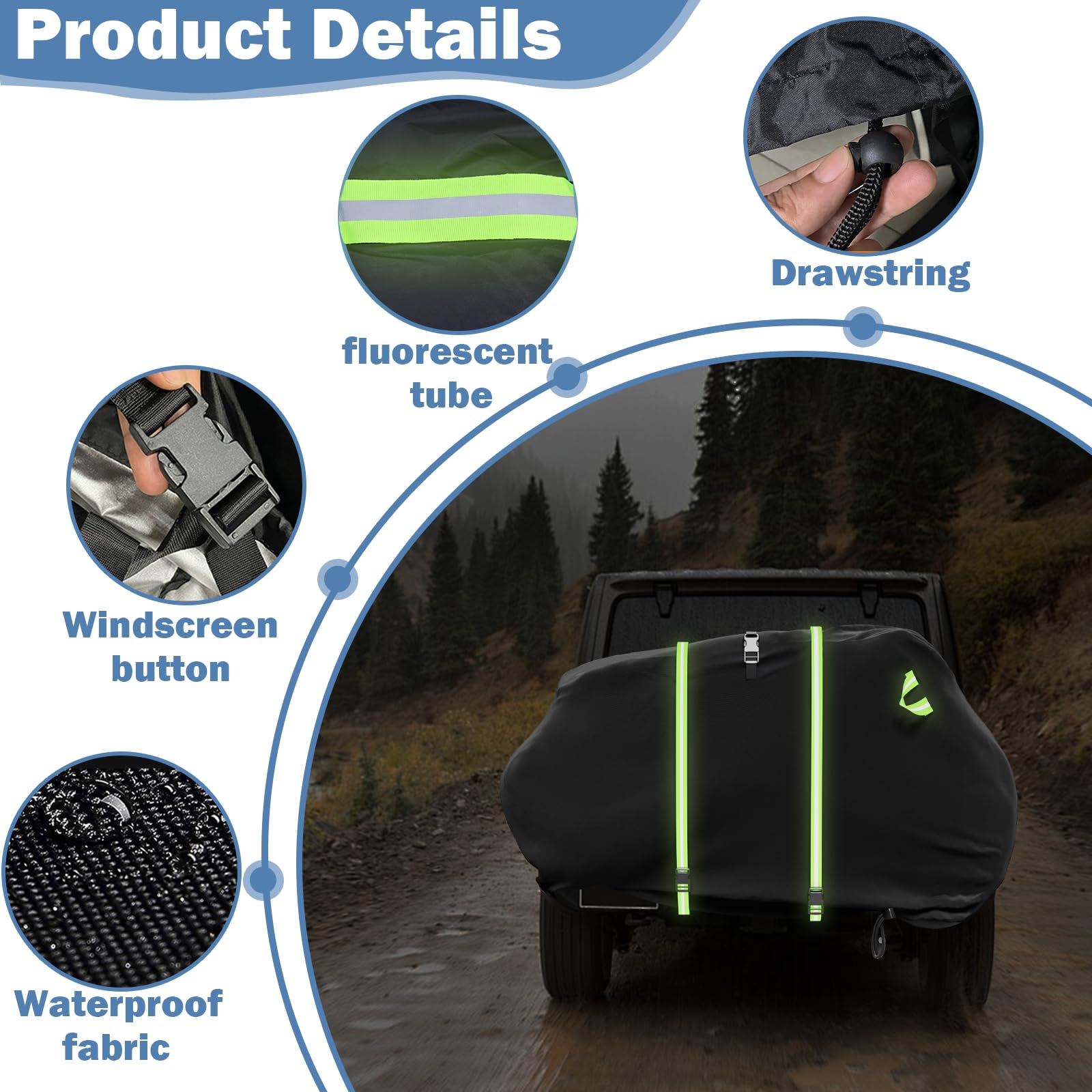 Funda para bicicleta para transporte de 2 bicicletas, 600D para 2 bicicletas en el portabicicletas trasero, impermeable y resistente al viento, para 2 bicicletas en enganche de viaje